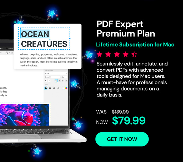 PDF Expert Premium Plan: Lifetime Subscription (Mac)