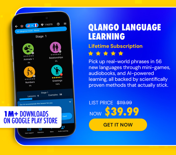 Qlango Language Learning: Lifetime Subscription (All Languages)