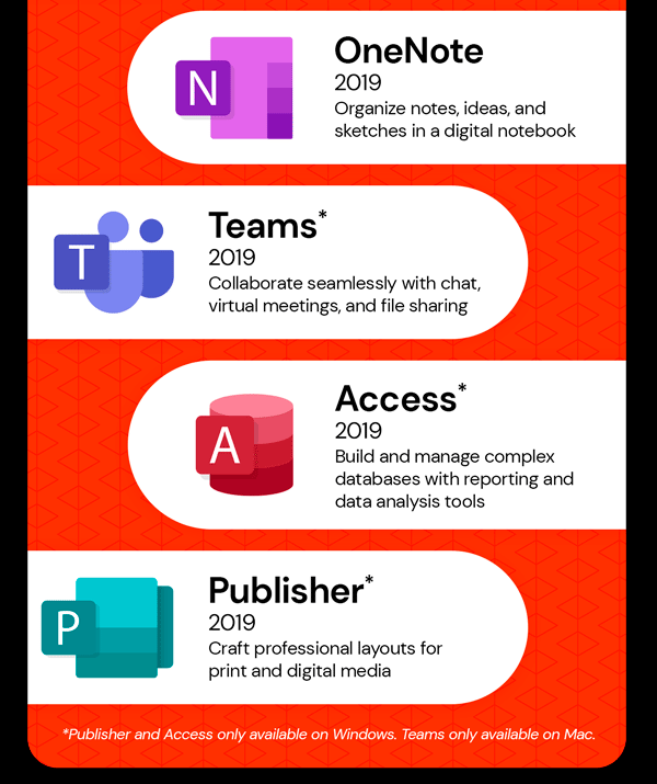 Microsoft Office 2019 for Windows or Mac