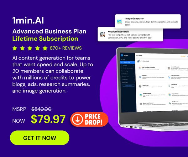 1minAI Advanced Business Plan Lifetime Subscription