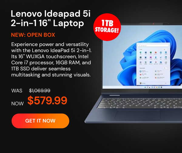 Lenovo Ideapad 5i 2-in-1 16" Laptop (2024) Intel 7 16GB RAM 1TB SSD Win 11 Home Luna Grey (Refurbished)