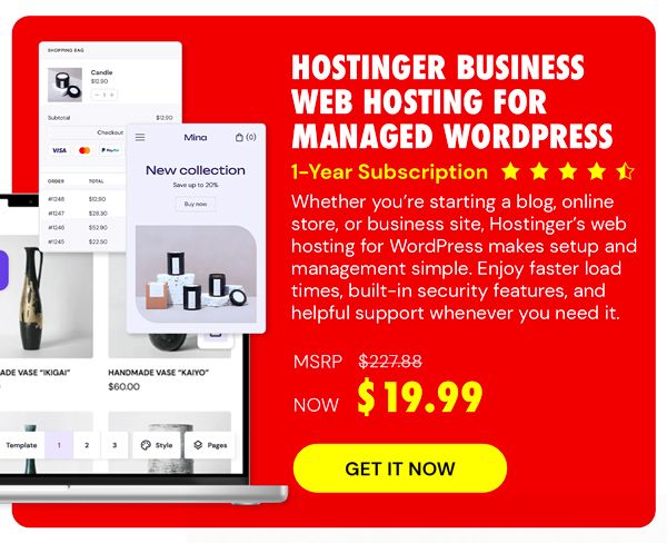 Hostinger Business Web Hosting for Managed WordPress