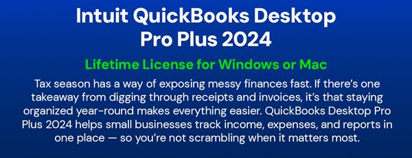 Intuit QuickBooks Desktop Pro Plus 2024 (1 User): Lifetime Licenses