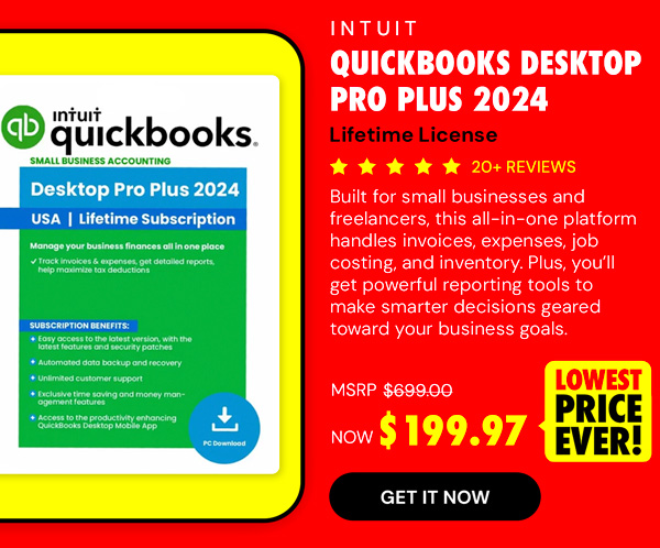 Intuit QuickBooks Desktop Pro Plus 2024 (1 User): Lifetime Licenses