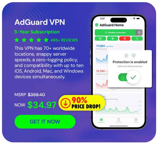 AdGuard VPN: 5-Yr Subscription