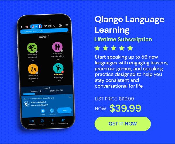 Qlango Language Learning: Lifetime Subscription (All Languages)