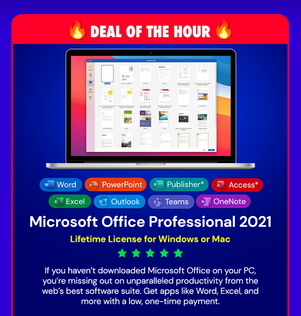 Microsoft Office 2021 for Windows or Mac: Lifetime License (Non Binding)