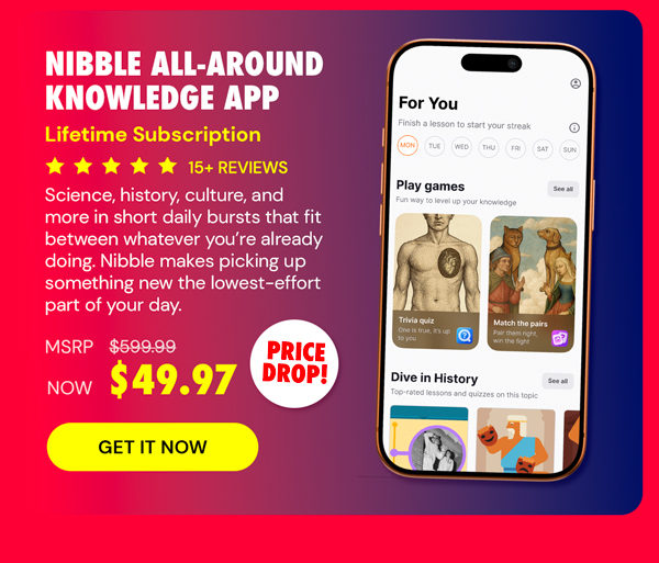 Nibble All-Around Knowledge App: Lifetime Subscription