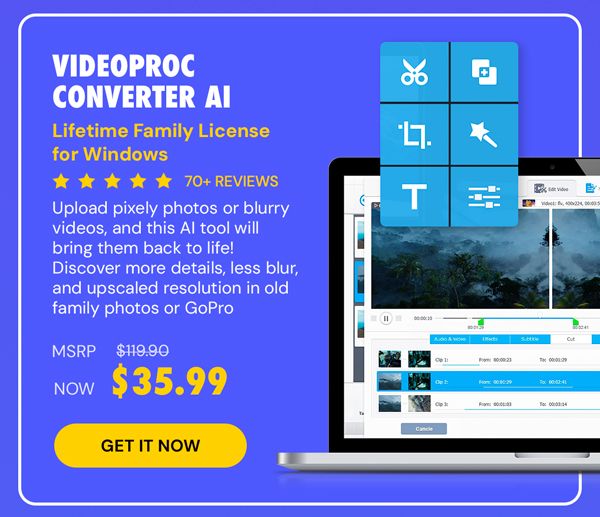 VideoProc Converter AI: Lifetime Family License (For Windows)