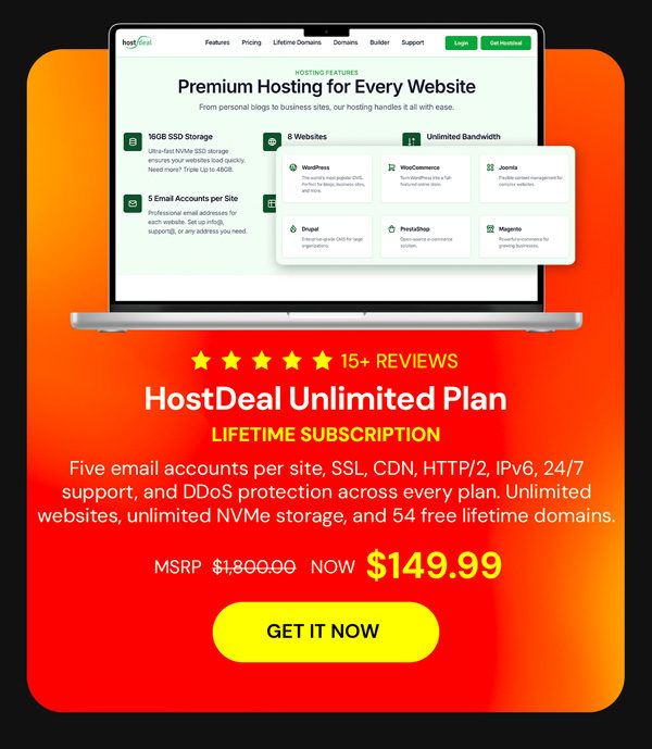 Hostdeal Unlimited Plan: Lifetime Subscription