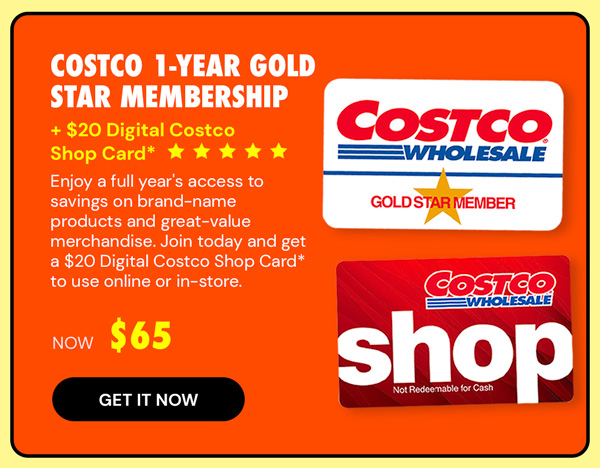 Costco 1-Year Gold Star Membership + $20 Digital Costco Shop Card