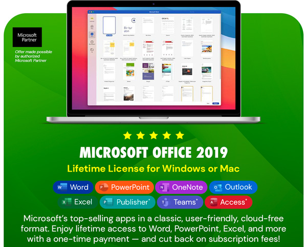 Microsoft Office 2019 for Windows or Mac