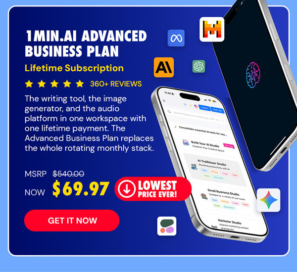 1minAI Advanced Business Plan Lifetime Subscription
