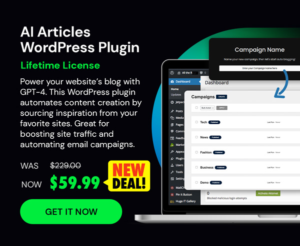 AI Articles WordPress Plugin: Lifetime License