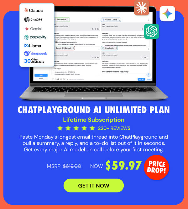 ChatPlayground AI: Lifetime Subscription (Unlimited Plan)