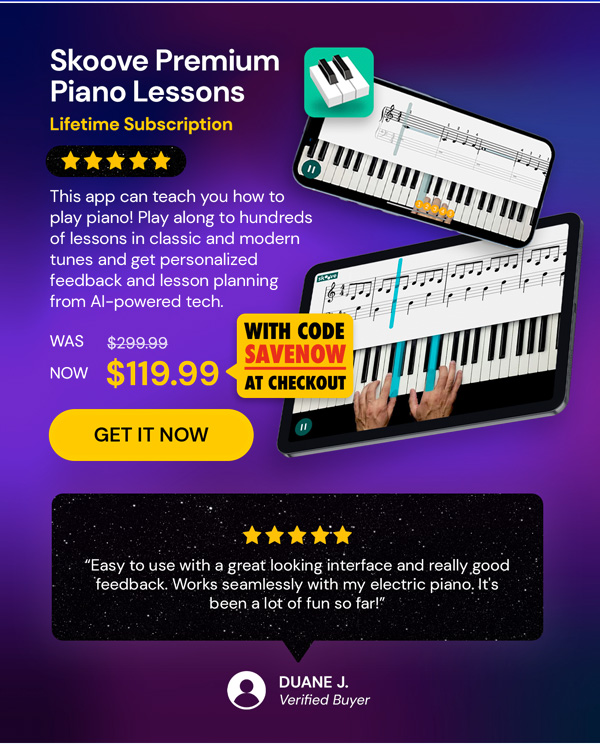 Skoove Premium Piano Lessons: Lifetime Subscription