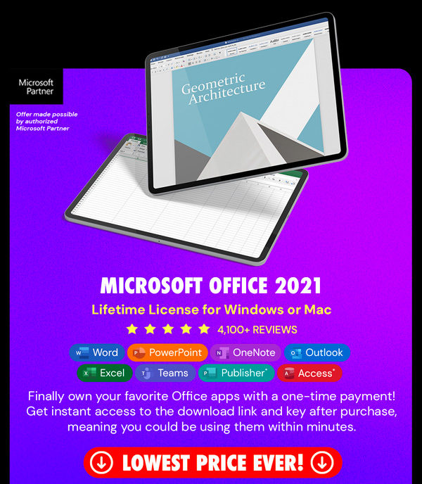 Microsoft Office 2021 for Windows or Mac: Lifetime License