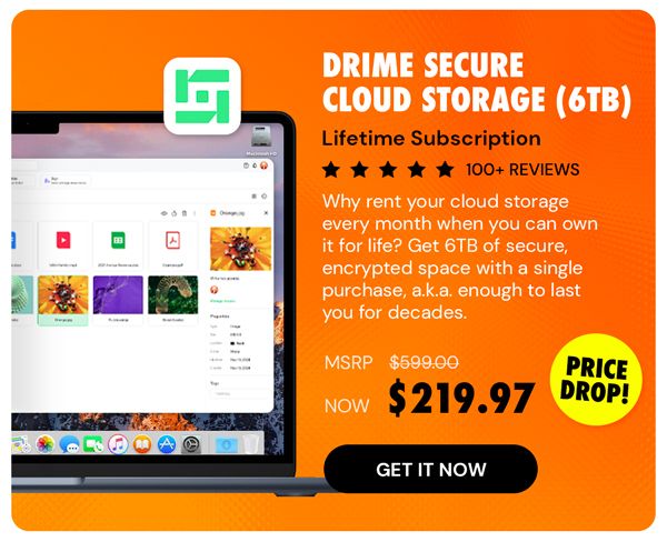 Drime Secure Cloud Storage: Lifetime Subscription (Advanced Plan/6TB)