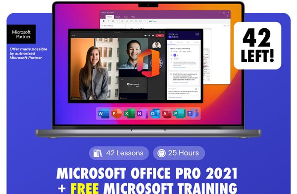 Microsoft Office Pro 2021 for Windows: Lifetime License + A FREE Microsoft Training Bundle (RISE)