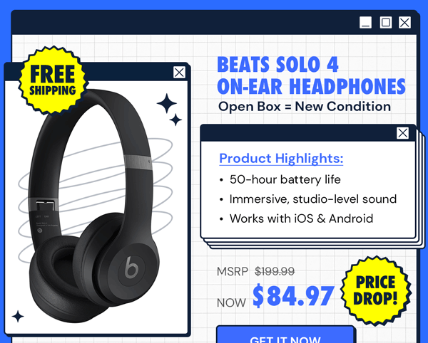 Beats Solo 4 On-Ear Headphones (Open Box)