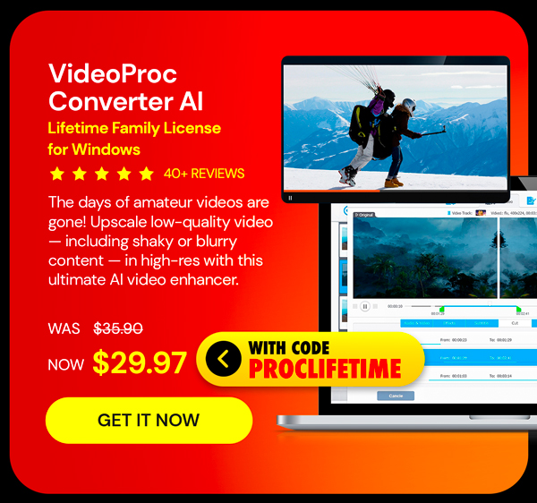 VideoProc Converter AI: Lifetime Family License (For Windows)