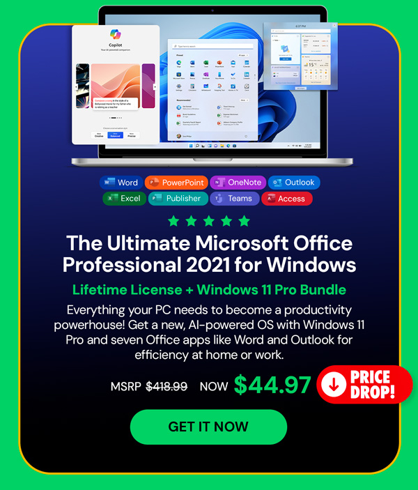 The Ultimate Microsoft Office Professional 2021 for Windows: Lifetime License + Windows 11 Pro Bundle