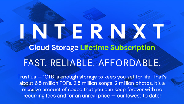 Internxt Cloud Storage Lifetime Subscription: 10TB Plan