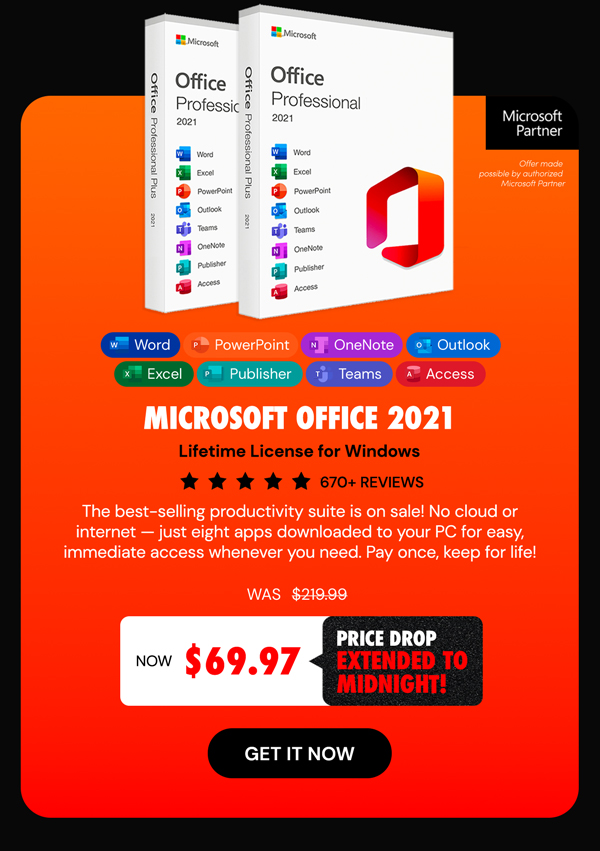 Microsoft Office 2019 for Windows or Mac | Lifetime License
