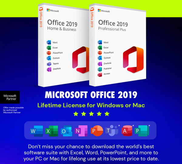 Microsoft Office 2019 for Mac or Windows | Lifetime License