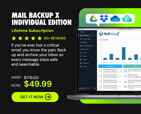 Mail Backup X Individual Edition: Lifetime Subscription