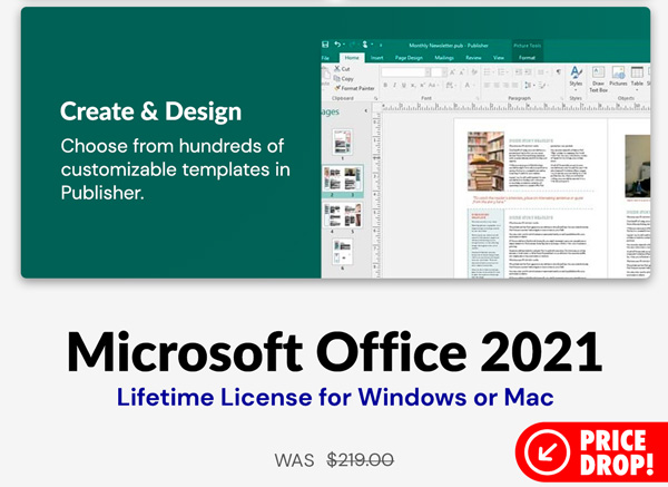 Microsoft Office Professional 2021 for Windows: Lifetime License (Non Binding)