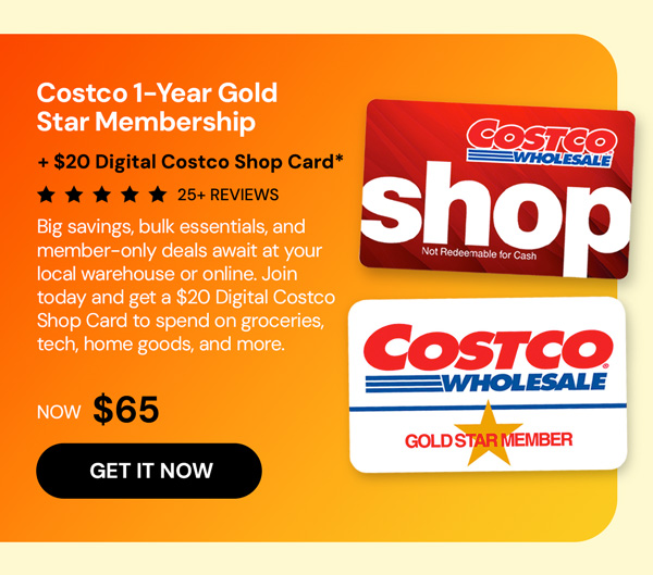 Costco 1-Year Gold Star Membership + $20 Digital Costco Shop Card