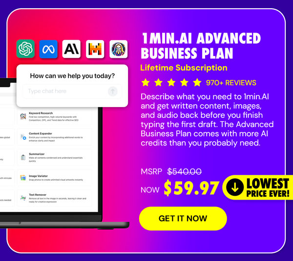1minAI Advanced Business Plan Lifetime Subscription