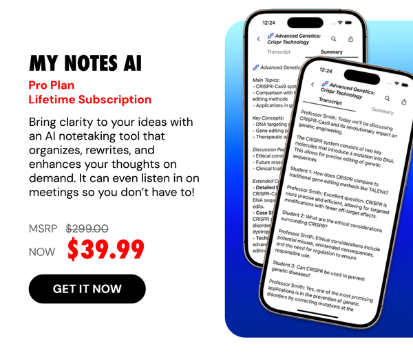 My Notes AI Pro Plan: Lifetime Subscription