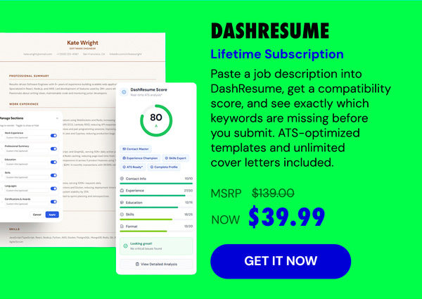 DashResume Lifetime Subscription
