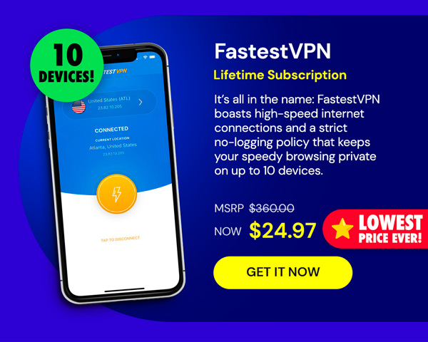FastestVPN: Lifetime Subscription (10 Devices)