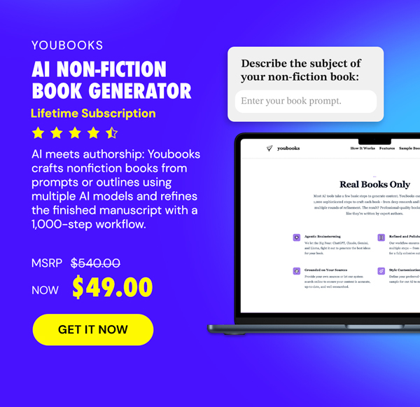 Youbooks - AI Non-Fiction Book Generator: Lifetime Subscription