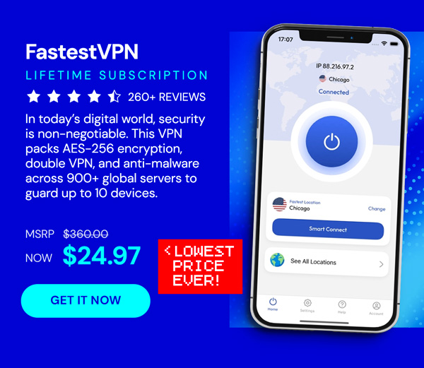 FastestVPN: Lifetime Subscription (10 Devices)