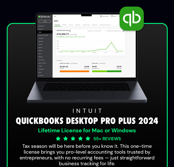 Intuit QuickBooks Desktop Pro Plus 2024 (1 User): Lifetime License