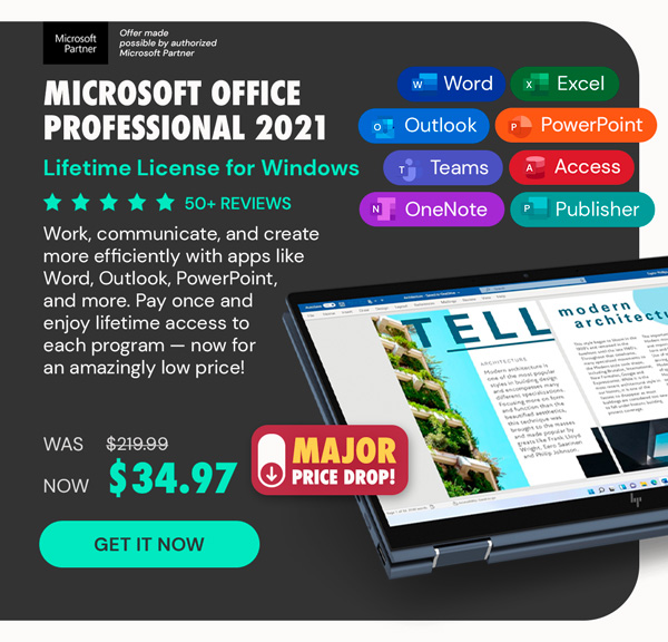 Microsoft Office Professional 2021 for Windows: Lifetime License (Non Binding)