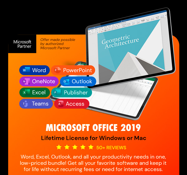 Microsoft Office 2019 for Windows or Mac | Lifetime License