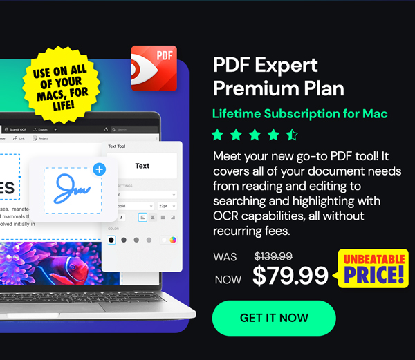 PDF Expert Premium Plan: Lifetime Subscription (Mac)