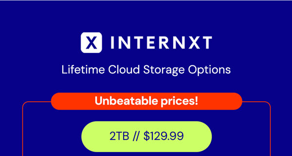 Internxt Cloud Storage Lifetime Subscription: 2TB Plan