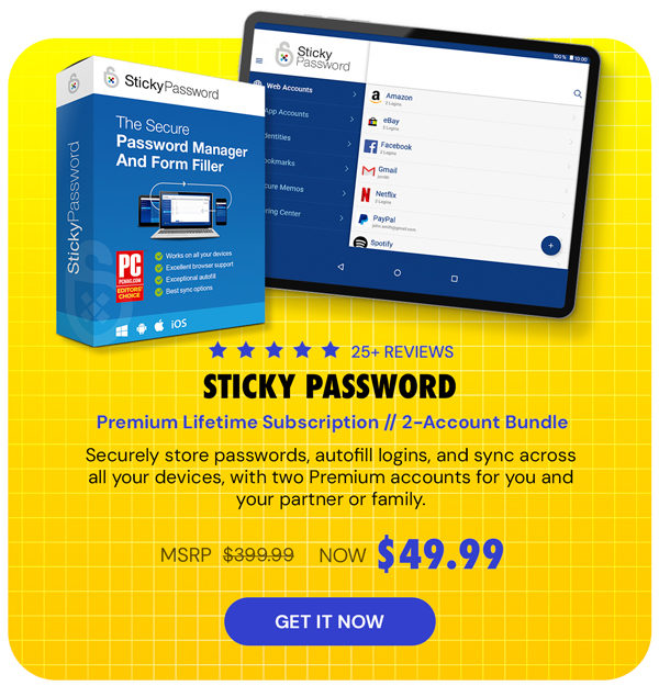 Sticky Password Premium Lifetime Subscription: 2-Account Bundle