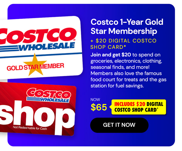 Costco 1-Year Gold Star Membership + $20 Digital Costco Shop Card