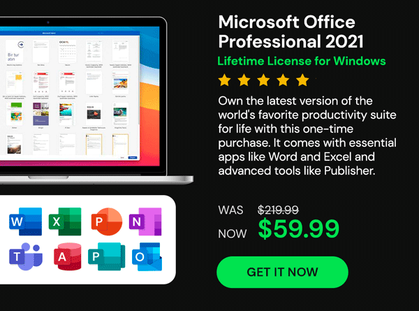 Microsoft Office Professional 2021 for Windows: Lifetime License (Non Binding)