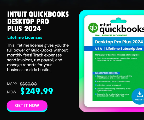 Intuit QuickBooks Desktop Pro Plus 2024 (1 User): Lifetime Licenses