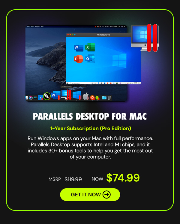Parallels Desktop 20 for Mac: 1-Year Subscription (Pro Edition)