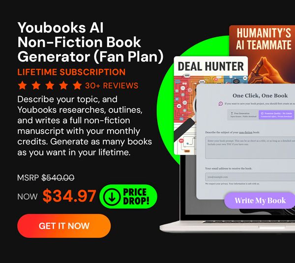 Youbooks AI Non-Fiction Book Generator: (Fan Plan) Lifetime Subscriptions