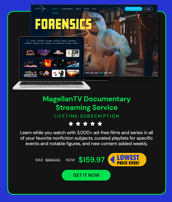 MagellanTV Documentary Streaming Service: Lifetime Subscription